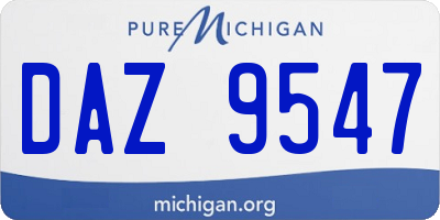 MI license plate DAZ9547