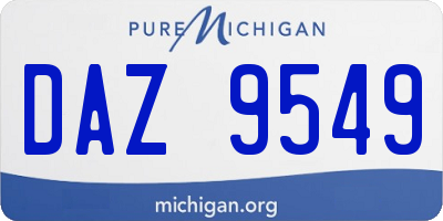 MI license plate DAZ9549