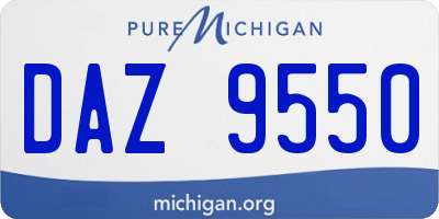 MI license plate DAZ9550