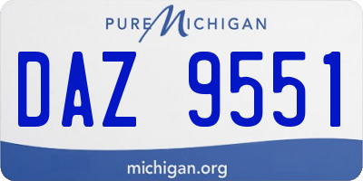 MI license plate DAZ9551