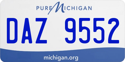 MI license plate DAZ9552