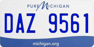 MI license plate DAZ9561