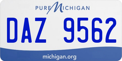 MI license plate DAZ9562