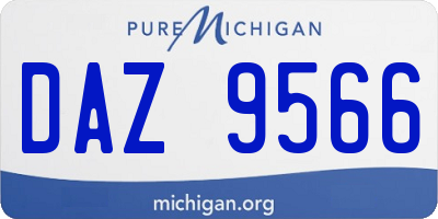 MI license plate DAZ9566