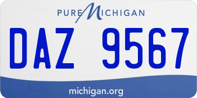 MI license plate DAZ9567