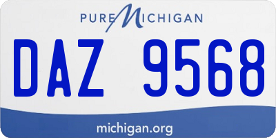 MI license plate DAZ9568
