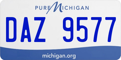 MI license plate DAZ9577