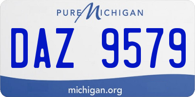 MI license plate DAZ9579