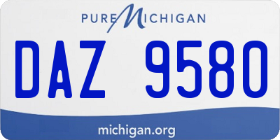 MI license plate DAZ9580