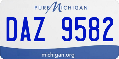 MI license plate DAZ9582