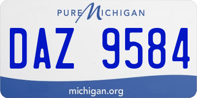 MI license plate DAZ9584