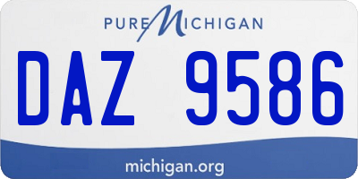 MI license plate DAZ9586