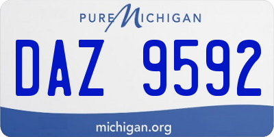 MI license plate DAZ9592