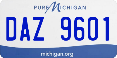 MI license plate DAZ9601