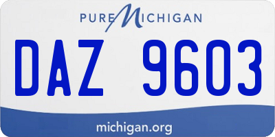 MI license plate DAZ9603
