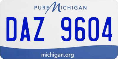 MI license plate DAZ9604