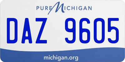 MI license plate DAZ9605