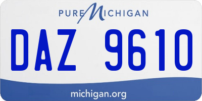 MI license plate DAZ9610
