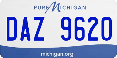 MI license plate DAZ9620