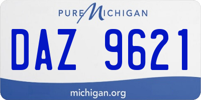MI license plate DAZ9621