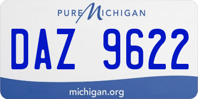 MI license plate DAZ9622