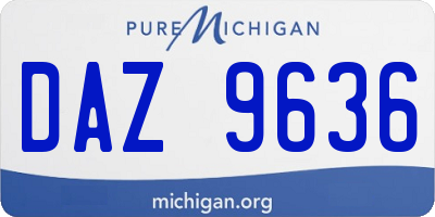 MI license plate DAZ9636