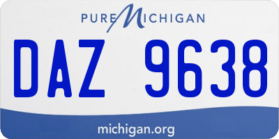 MI license plate DAZ9638