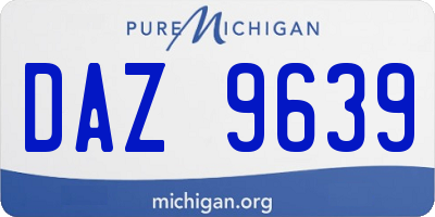 MI license plate DAZ9639