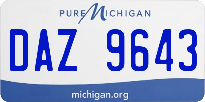 MI license plate DAZ9643