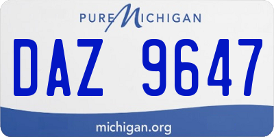 MI license plate DAZ9647