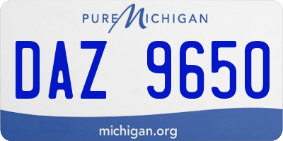 MI license plate DAZ9650