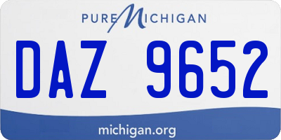 MI license plate DAZ9652