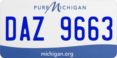 MI license plate DAZ9663