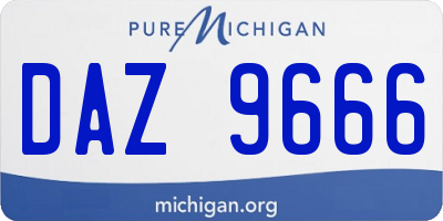 MI license plate DAZ9666