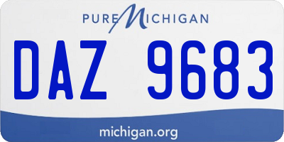 MI license plate DAZ9683