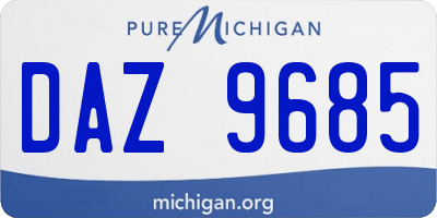 MI license plate DAZ9685