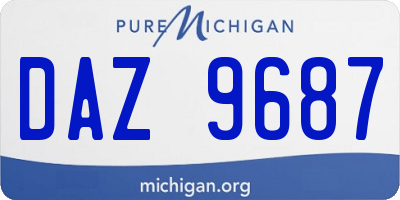 MI license plate DAZ9687