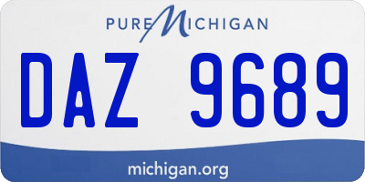 MI license plate DAZ9689