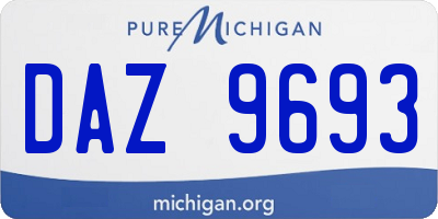 MI license plate DAZ9693