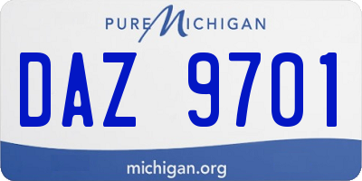 MI license plate DAZ9701