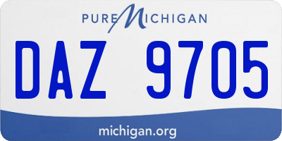 MI license plate DAZ9705