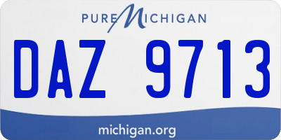 MI license plate DAZ9713