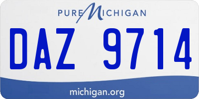 MI license plate DAZ9714