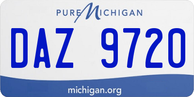 MI license plate DAZ9720