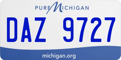 MI license plate DAZ9727