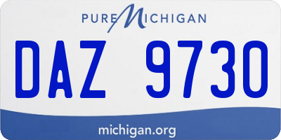 MI license plate DAZ9730