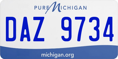 MI license plate DAZ9734