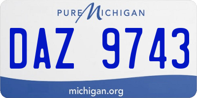 MI license plate DAZ9743