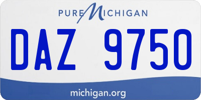 MI license plate DAZ9750