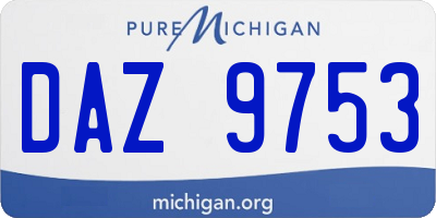 MI license plate DAZ9753